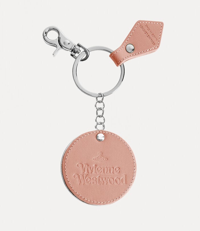 Vivienne Westwood PEARLISED LEATHER THIN LINE ORB MIRROR KEYRING